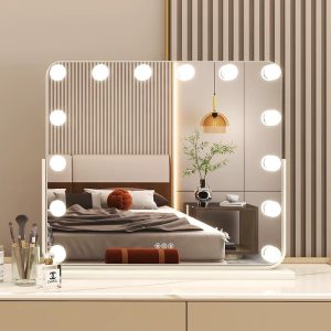 Large Vanity Lighted Mirror with 15 LED Bulbs