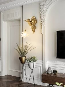 Flying Angel Brass Wall Light