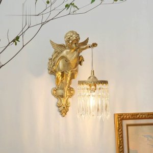 Flying Angel Brass Wall Light